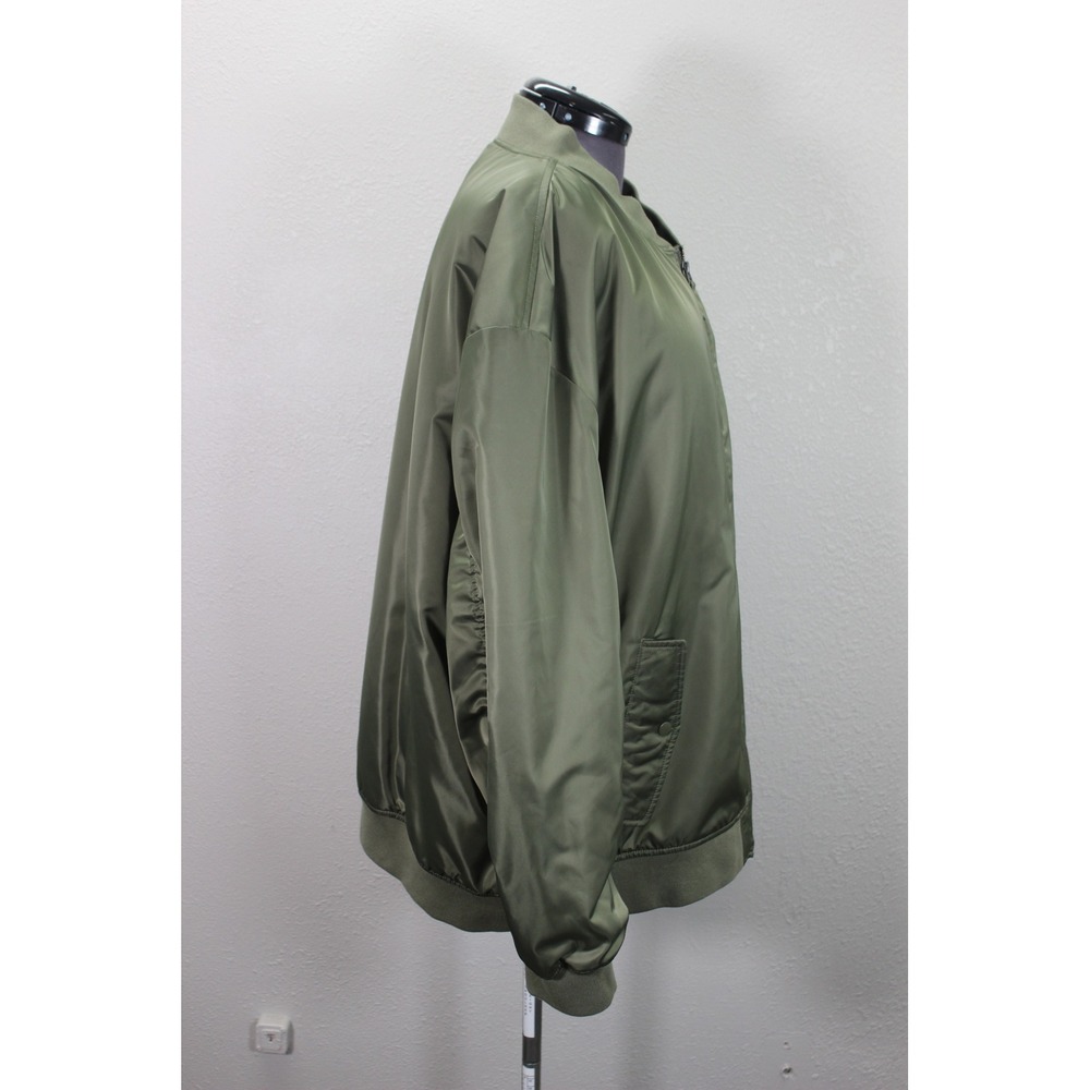 Gap Bomber Jacket Men's XXL Green Satin Full Zip Relaxed Fit Casual Outerwear - Picture 4 of 13